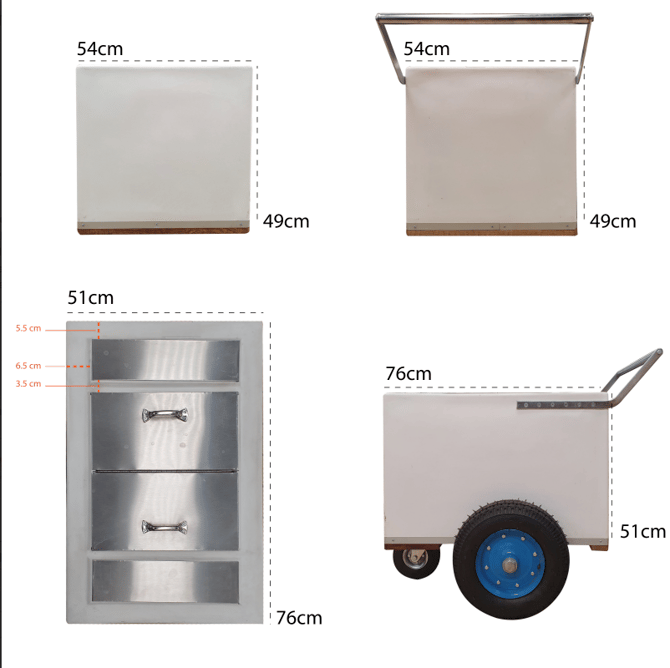 King of Pops Cart Dimensions